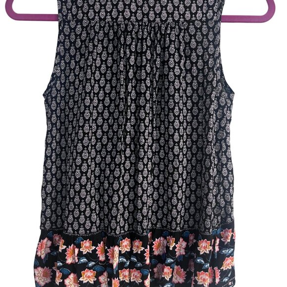 Patrons of Peace womens sleeveless top sz S boho hi low hem ruffle v neck - Picture 2 of 9